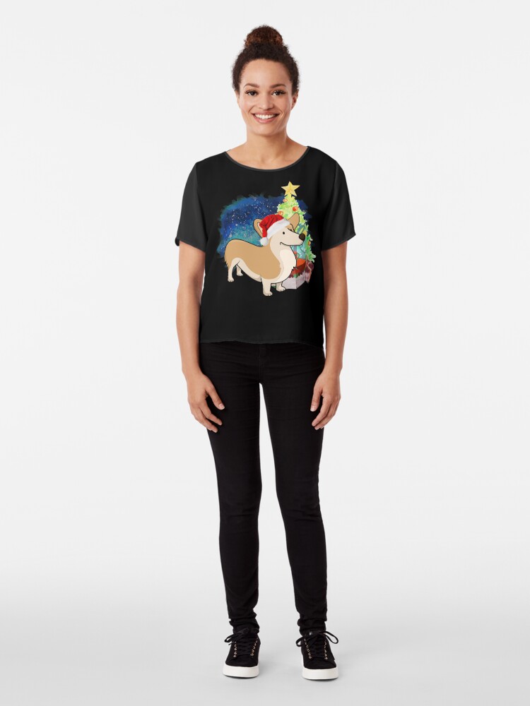 Alternate view of A Corgi Christmas Chiffon Top