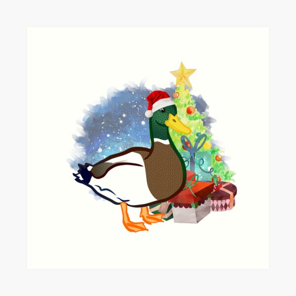 A Duck Christmas Art Print