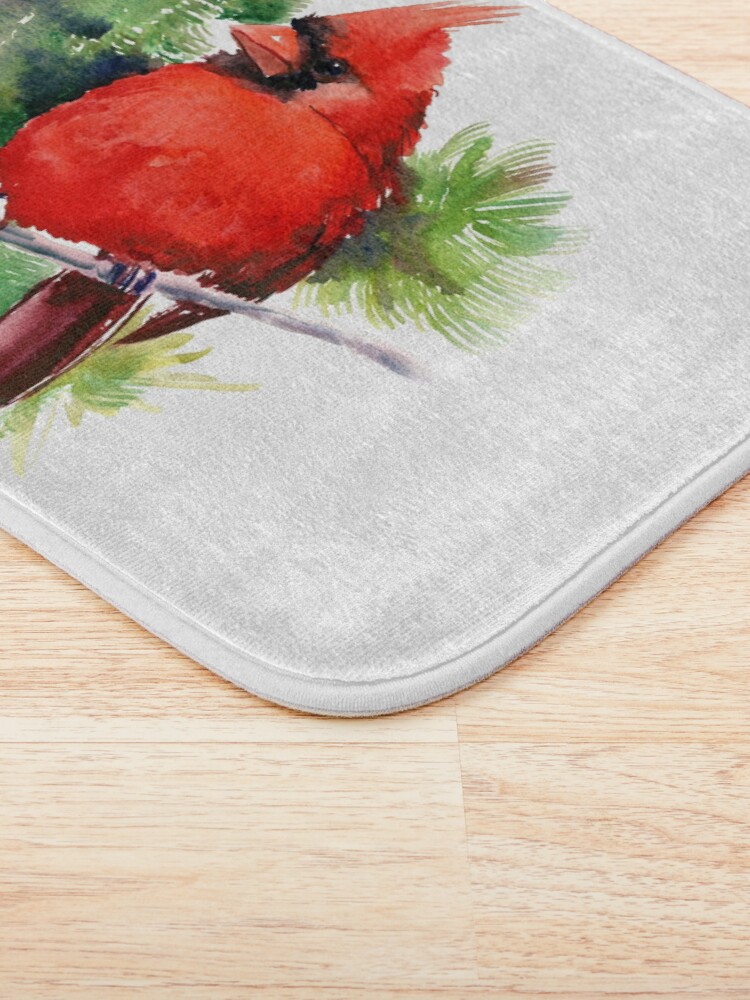 Alternate view of Red Cardinal Bird Bath Mat
