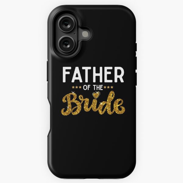 Vista previa del artículo con la obra «Padre de la novia Texto de imitación de brillo dorado lindo Regalo nupcial divertido para el papá de la novia», diseñado y vendido por alenaz.