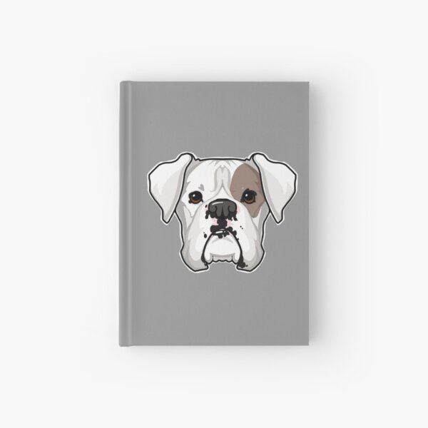 Cuaderno De Tapa Dura Boxer Blanco Con Mancha De Artofbianca Redbubble