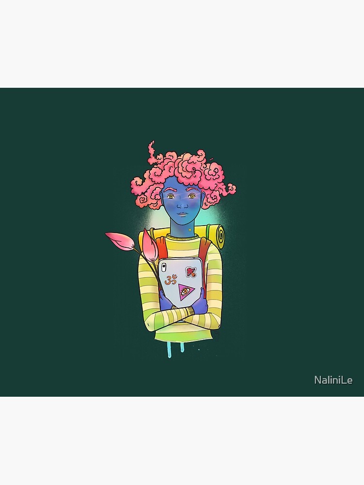 Pink curls colorful, happy illustration by NaliniLe