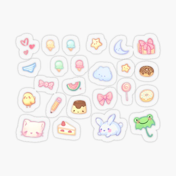 cute pastel set 2 sticker by hyanna redbubble