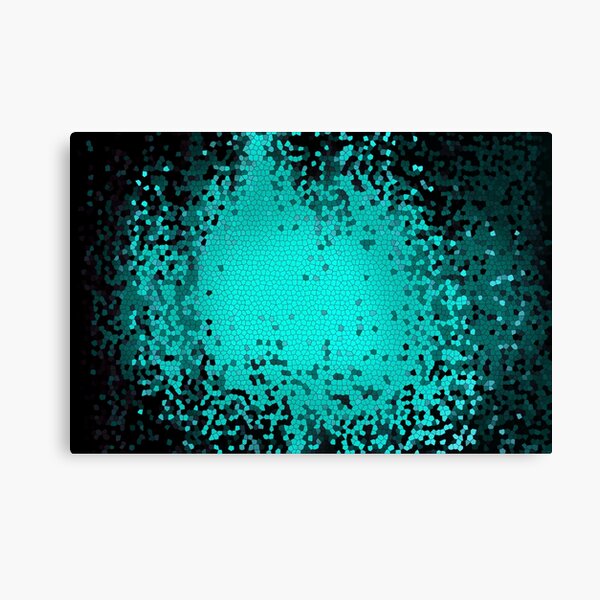 Teal Grid Pattern Canvas Print