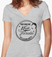 Ron swanson , Meat tornado Women's Fitted V-Neck T-Shirt