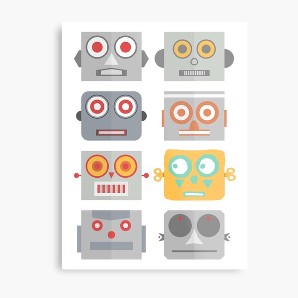 Robot Heads - Be yourself. Metal Print