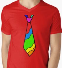 Rainbow Tie Men's V-Neck T-Shirt