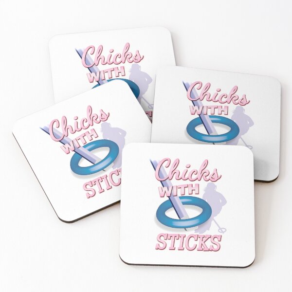 Item preview, 'Chicks With Sticks' (White ALT) designed and sold by The Button Gal.