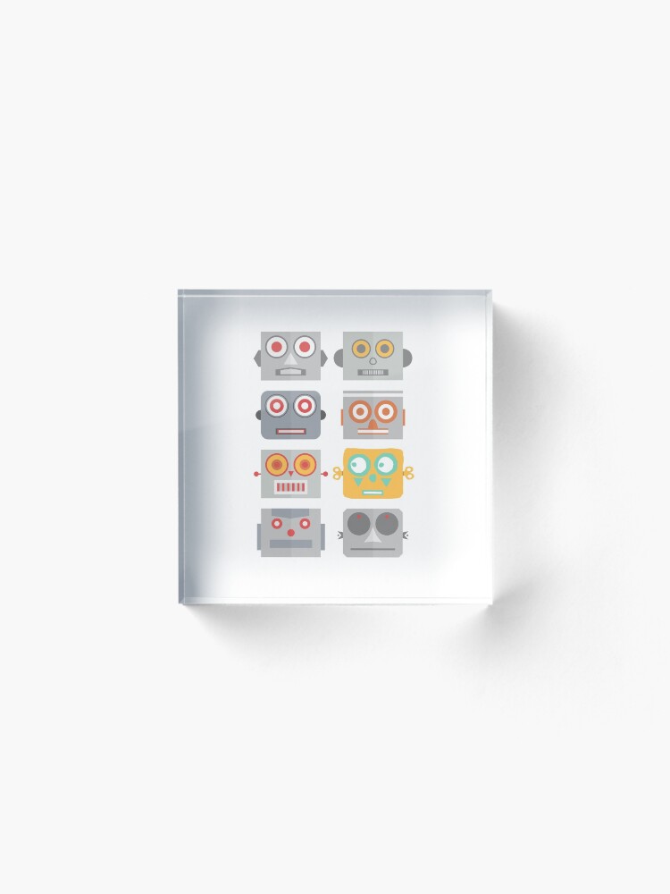 Alternate view of Robot Heads - Be yourself. Acrylic Block