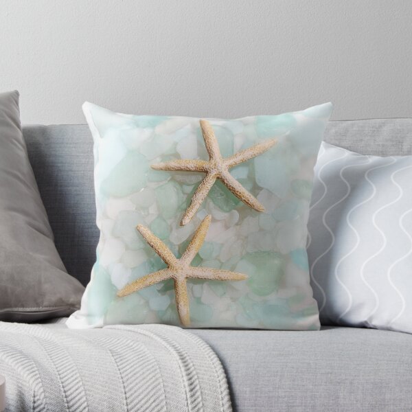Starfish Seaglass 2 Throw Pillow