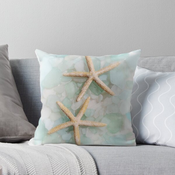 Starfish Seaglass 2 Throw Pillow