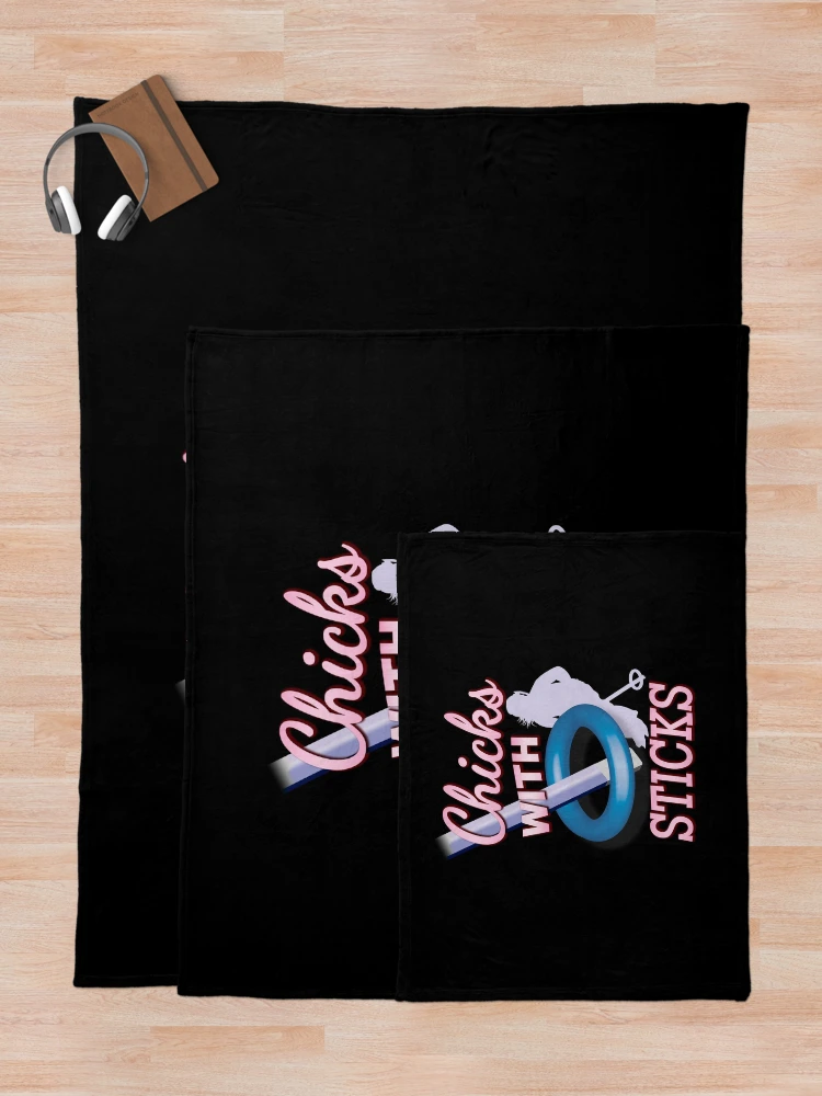 Imagen 5 de 6, Manta con la obra 'Chicks With Sticks' (Black ALT), diseñada y vendida por The Button Gal.
