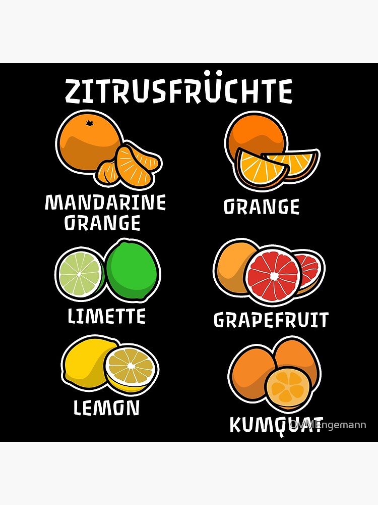 "six types of citrus german design" Poster by OVMEngemann Redbubble