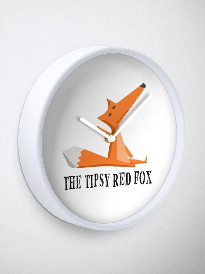 Alternate view of The Tipsy Red Fox T-Shirts - Clothes and Home decor Clock
