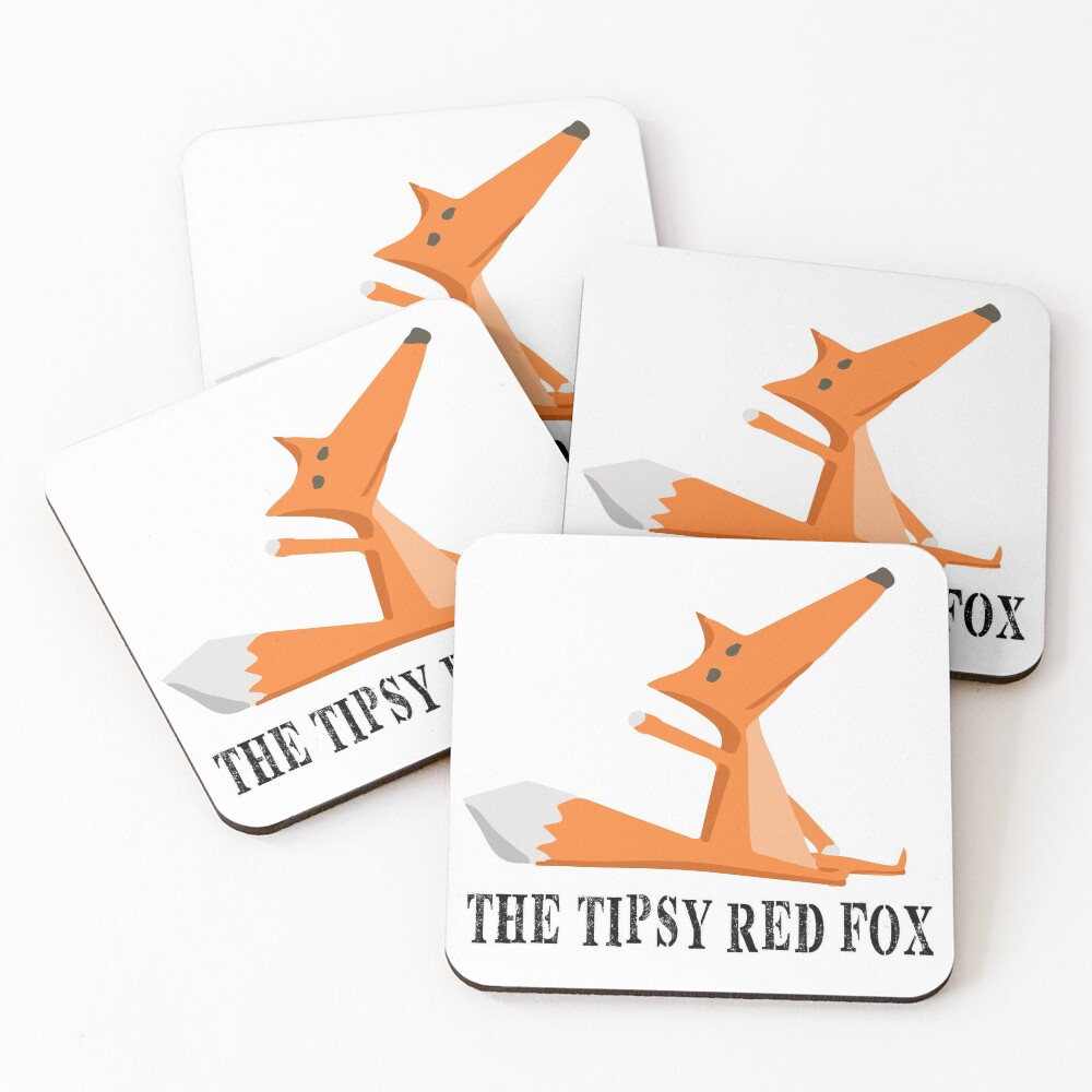 The Tipsy Red Fox T-Shirts - Clothes and Home decor Coasters (Set of 4)