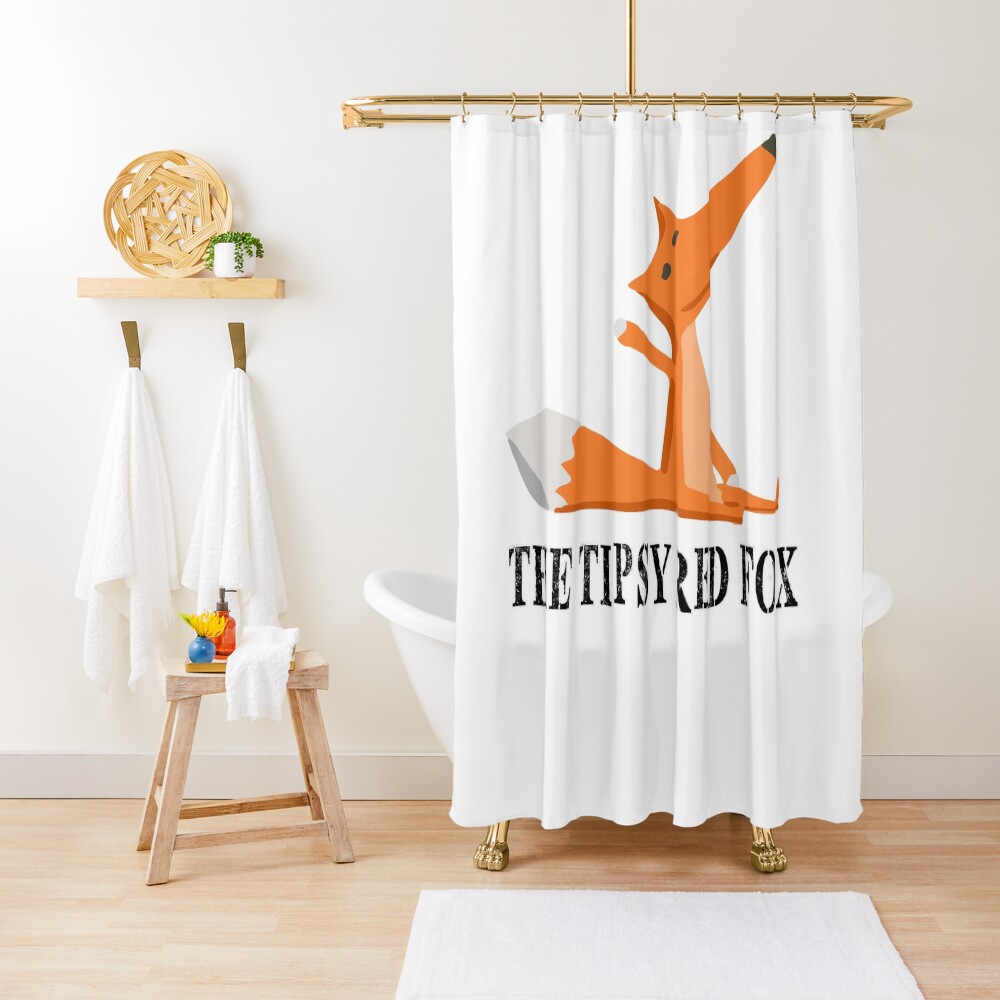 The Tipsy Red Fox T-Shirts - Clothes and Home decor Shower Curtain
