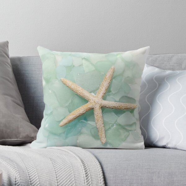 Starfish Seaglass 1 Throw Pillow