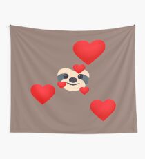 Emoji: Sloth love Wall Tapestry