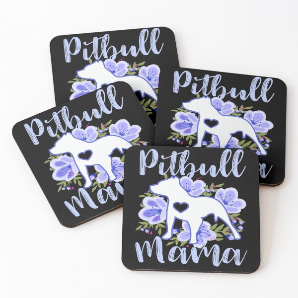 Item preview, Pitbull Mama Blue Flowers designed and sold by PrettyPittie Shop.