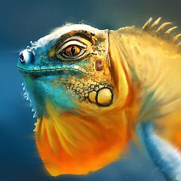 Artwork thumbnail, Tropical Iguana Painting by Mannetheman