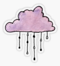 purple rain cloud watercolor Transparent Sticker