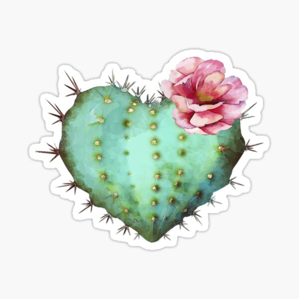 Item preview, Cactus illustration with pink flower, watercolor, cool succulent plant drawing designed and sold by Collagedream.