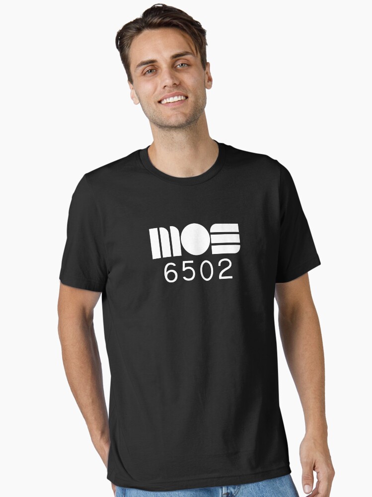 Thumbnail 2 of 7, Essential T-Shirt, MOS 6502 8-bit CPU White logo designed and sold by limpfish.