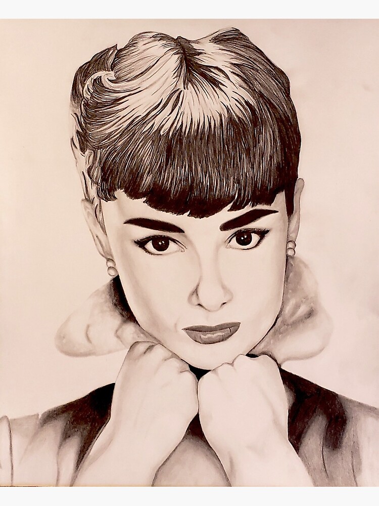 Audrey Hepburn Pencil Drawing Portrait Fine Art Signed Print - Etsy
