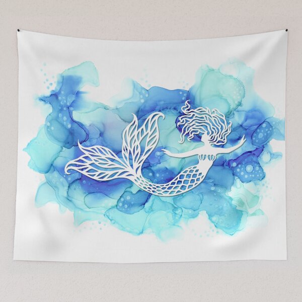 Item preview, Graceful Mermaid in Teals designed and sold by marge080808.