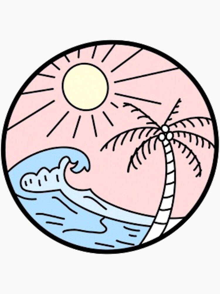 "Aesthetic beach circle" Sticker for Sale by dreaperez15 Redbubble