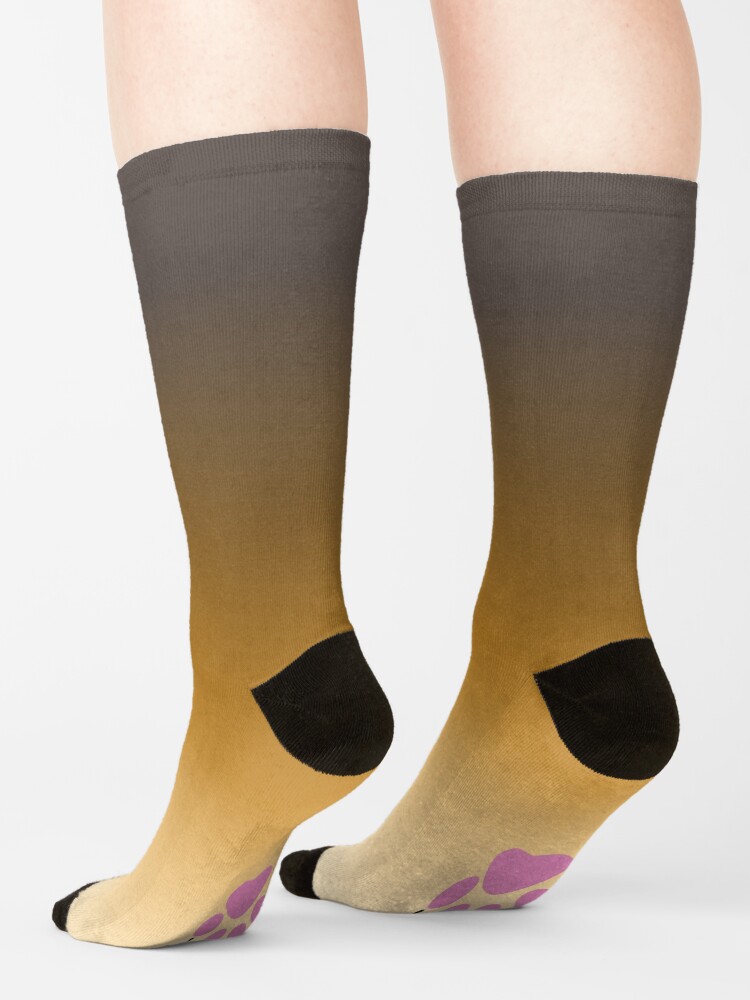 Thumbnail 4 of 5, Socks, Fennec Fox Cute and Funny Animal Paw Socks Pink Pads designed and sold by cybercat.
