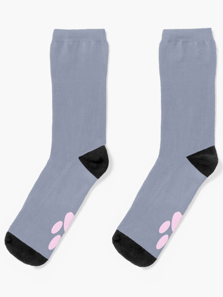 Gray Cat Cute and Funny Animal Paw Socks Pink Pads | Socks