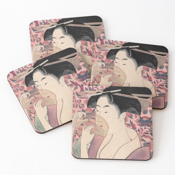 Artikelvorschau, Japanische Geisha hält einen Kamm von Kitagawa Utamaro entworfen und verkauft von VintageArchive.