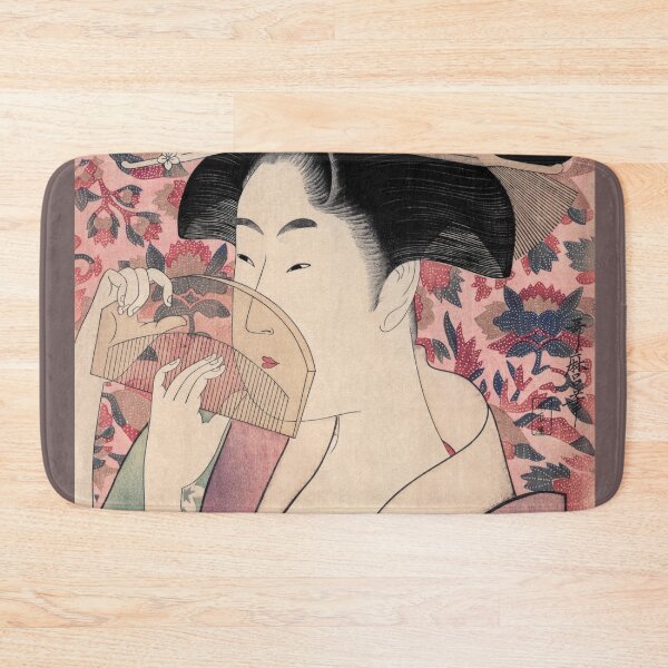 Item preview, Japanese Geisha Holding a Comb by Kitagawa Utamaro designed and sold by VintageArchive.
