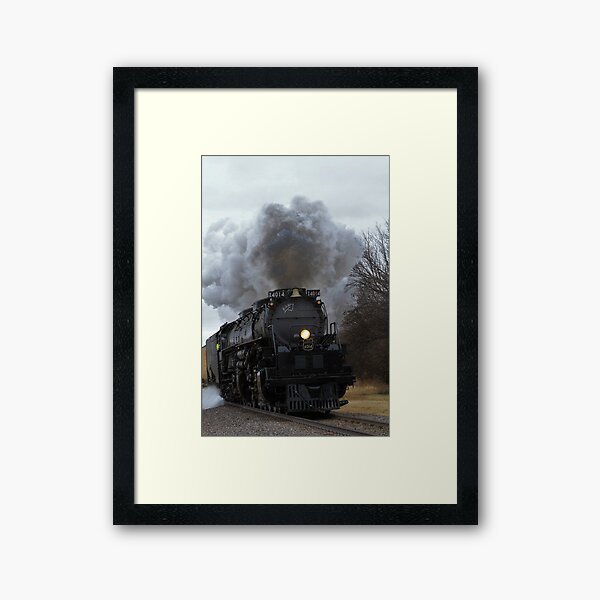 Big Boy 4014 smoke and steam in Black Wolf Kansas Framed Art Print