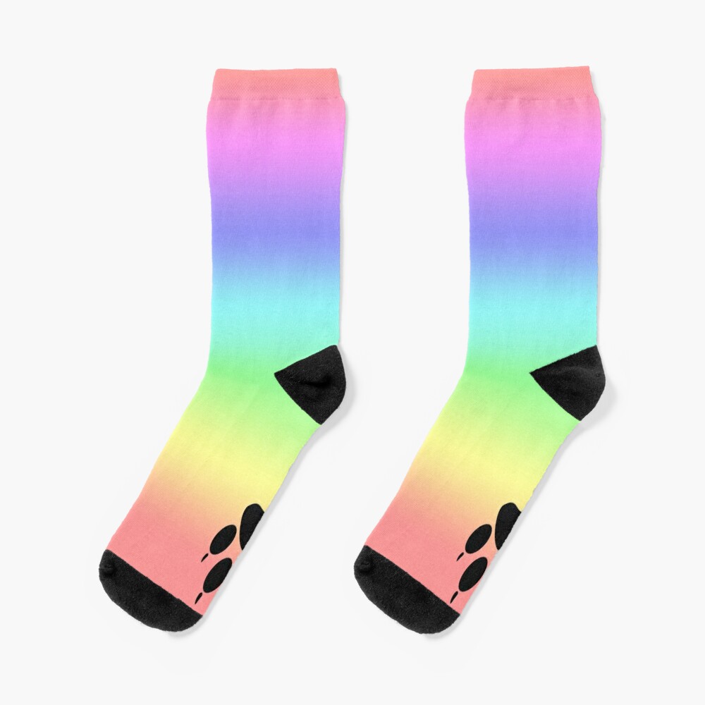 Rainbow Pup Cute and Funny Animal Paw Socks  Socks