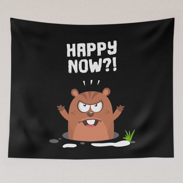 Item preview, Happy Now Displeased Funny Marmot Woodchuck Happy Groundhog Day T-Shirt designed and sold by lxmag.