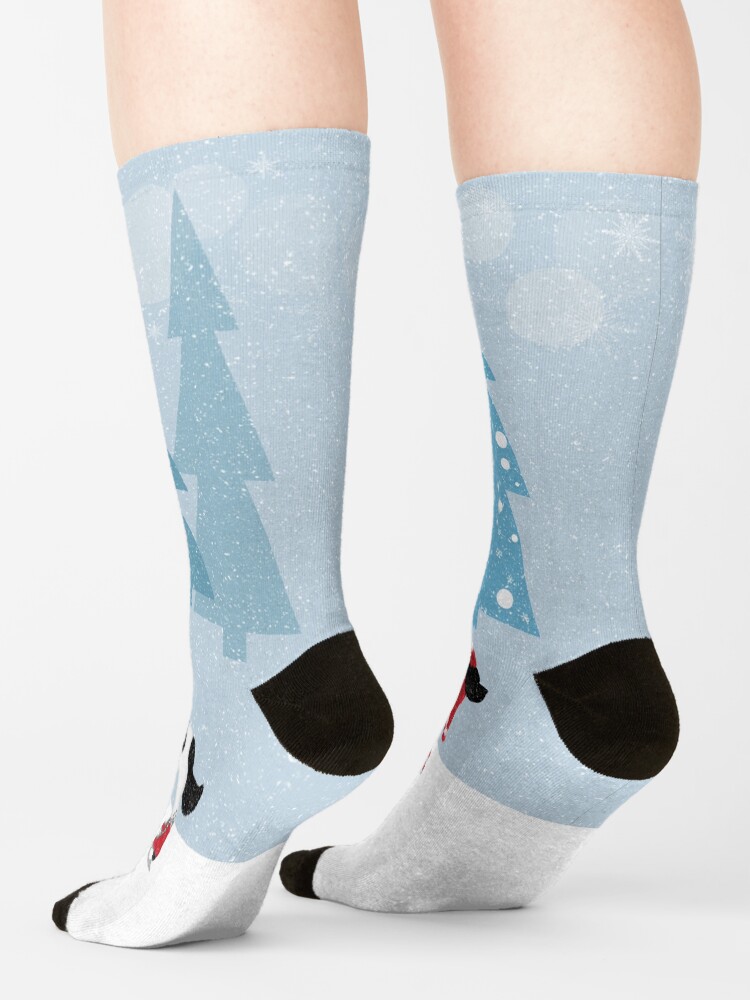 Alternate view of Landseer Newfoundland Winter Scene Socks