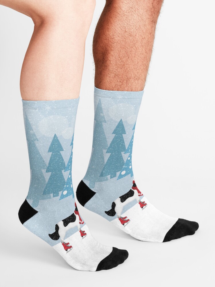 Alternate view of Landseer Newfoundland Winter Scene Socks