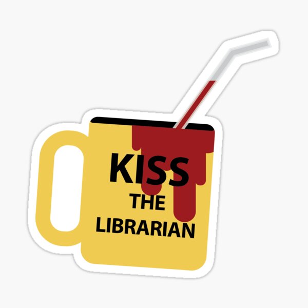 Aperçu de l'œuvre Tasse « Embrasse la bibliothécaire » créée et vendue par SofSketches.