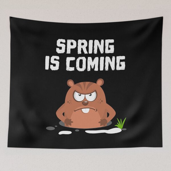 Item preview, Spring is Coming Displeased Funny Marmot Woodchuck Happy Groundhog Day T-Shirt designed and sold by lxmag.