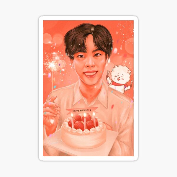 Sticker Gateau D Anniversaire Bts Jin Par Clarywhy Redbubble