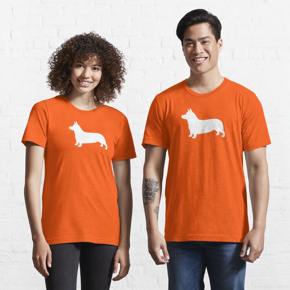 Pembroke Welsh Corgi Silhouette (White) Essential T-Shirt