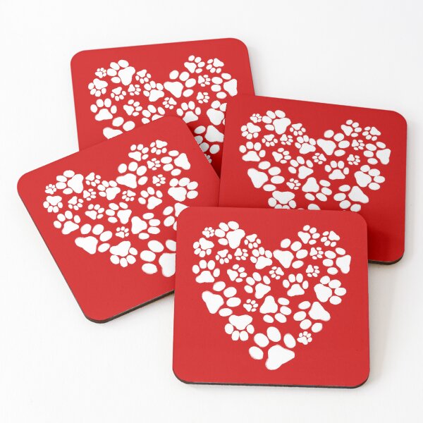 Item preview, Pet Dog and Cat Paw Prints Heart Valentine designed and sold by Jenn Inashvili.