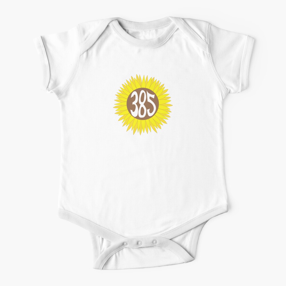 Hand Drawn Utah Sunflower 385 Area Code Baby One Piece By Itsrturn Redbubble