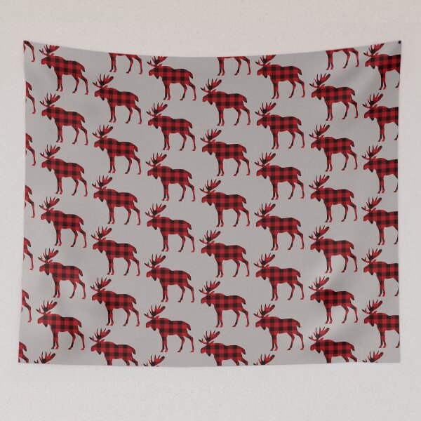Item preview, Plaid Moose Country Pattern designed and sold by Grace Abounds.