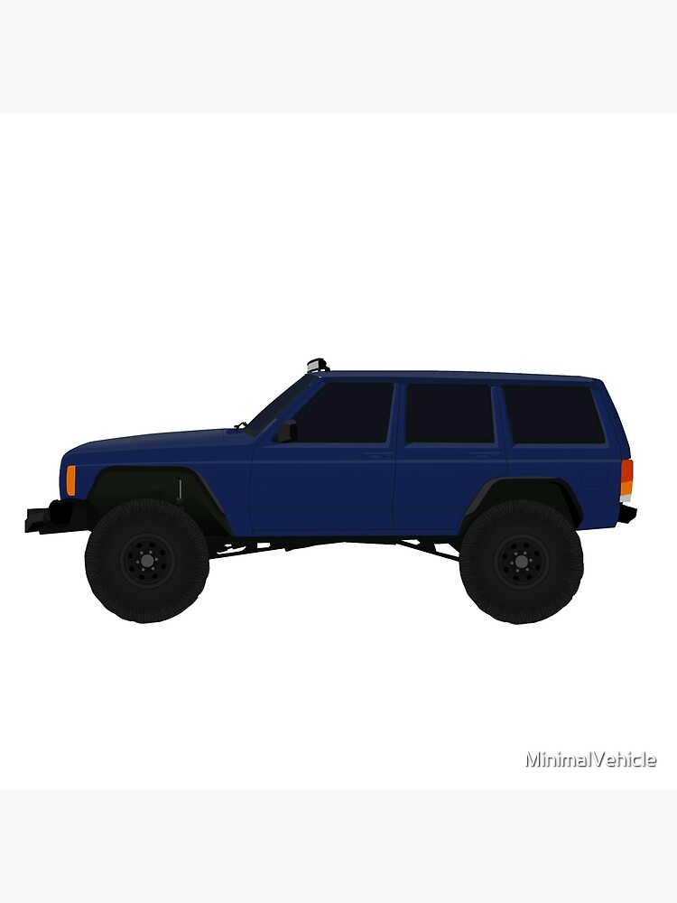 Blue Jeep Cherokee Xj Art Board Print By Minimalvehicle Redbubble