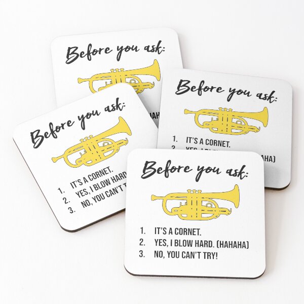 Item preview, Cornet - BEFORE YOU ASK... - Funny trumpet gift / Funny cornet gift designed and sold by HEJAshirts.