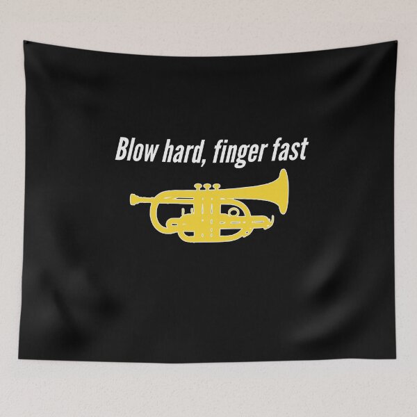Item preview, Cornet - BLOW HARD, FINGER FAST - Funny trumpet gift / Funny cornet gift designed and sold by HEJAshirts.