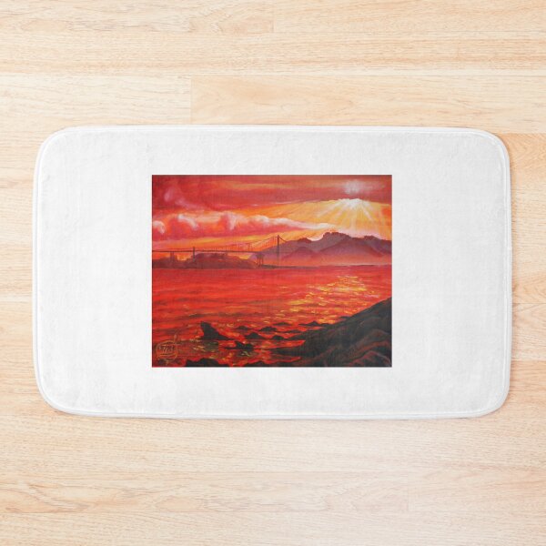 Item preview, Oil Painting - Golden Gate Bridge and Alcatraz Island from Emeryville, 2009 designed and sold by Igor Pozdnyakov.